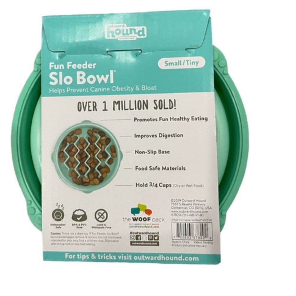 Outward Hound Teal Fun Feeder Slo Bowl - Picture 2 of 2
